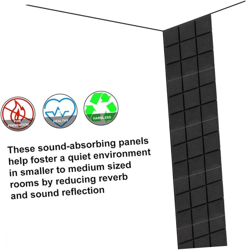 High Density Egg Crate Acoustic Foam 12 Pack Soundproof Padding for Insulation - Image 2